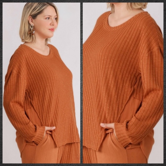 UMGEE Textured Soft Linen Blend Oversized Top & Tiered Ruffled Raw Hem Pants Set - Picture 7 of 16